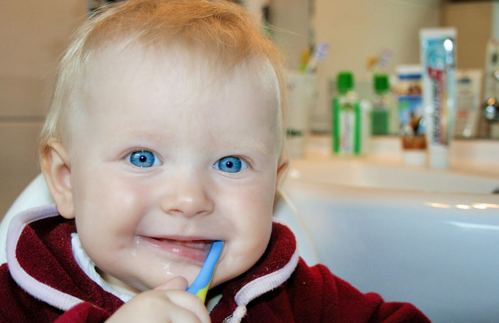 Wenn ihr Baby zahnt, kaut es gerne auf allem möglichen rum. Die Babyzahnbürste ist dabei auch gerne genommen (Foto: collusor/Pixabay). Zucker in der Veilchenwurzel